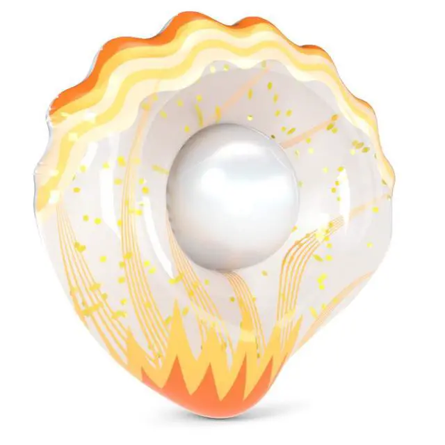 Alt view image 3 of 7 - Inflatable Seashell Pool Float Floatie with Ball Water Fun Large Blow Up Summer Beach Swimming Floaty Party Toys Lounge Raft for Adults
