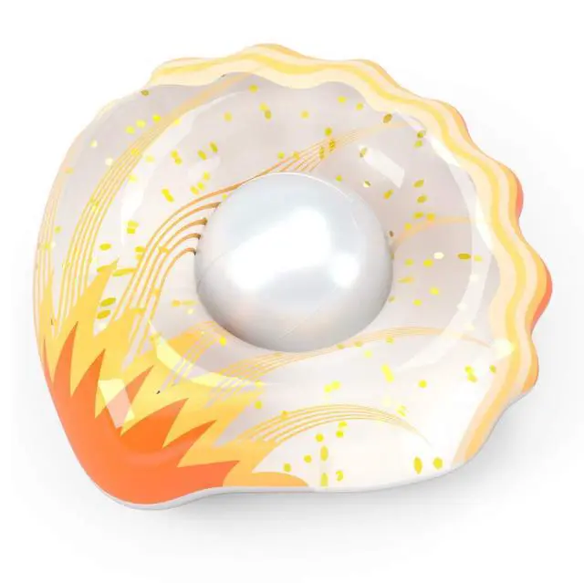 Alt view image 6 of 7 - Inflatable Seashell Pool Float Floatie with Ball Water Fun Large Blow Up Summer Beach Swimming Floaty Party Toys Lounge Raft for Adults