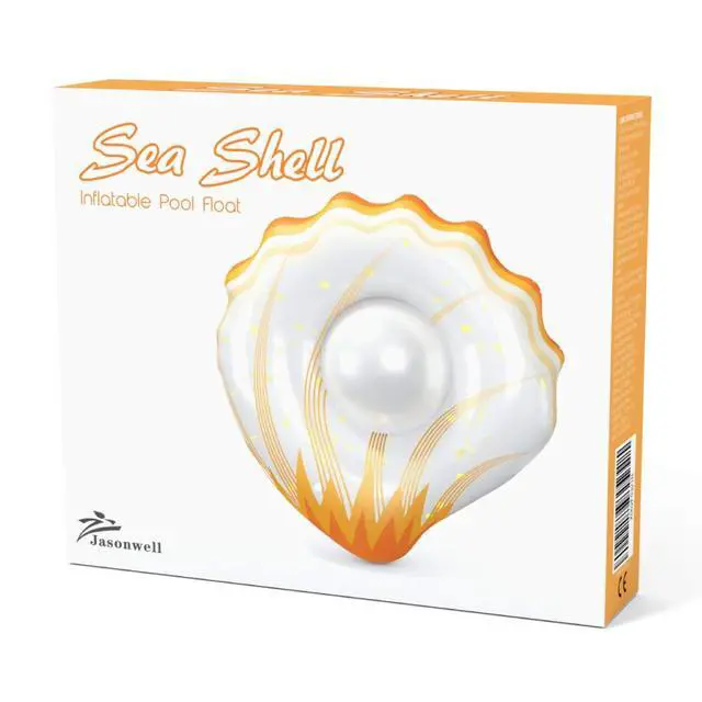 Alt view image 7 of 7 - Inflatable Seashell Pool Float Floatie with Ball Water Fun Large Blow Up Summer Beach Swimming Floaty Party Toys Lounge Raft for Adults