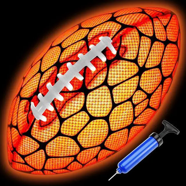 Main image of Glow in The Dark Football - Strong Grip Light Up Football Toy Stuff Gift Outdoor Sports Ball for Boys Kids Teen Junior Youth Adult Christmas Birthday Gifts for Ages 6-8 8-12 13+ Year Old