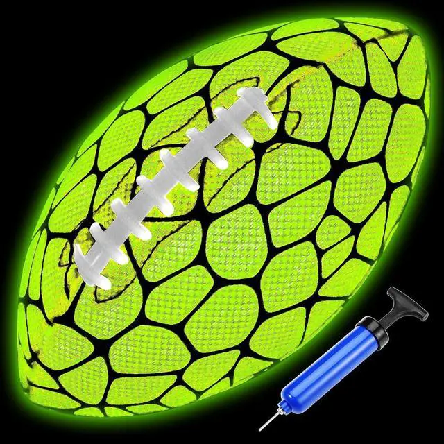 Main image of Glow in The Dark Football - Strong Grip Light Up Football Toy Stuff Gift Outdoor Sports Ball for Boys Kids Teen Junior Youth Adult Christmas Birthday Gifts for Ages 6-8 8-12 13+ Year Old