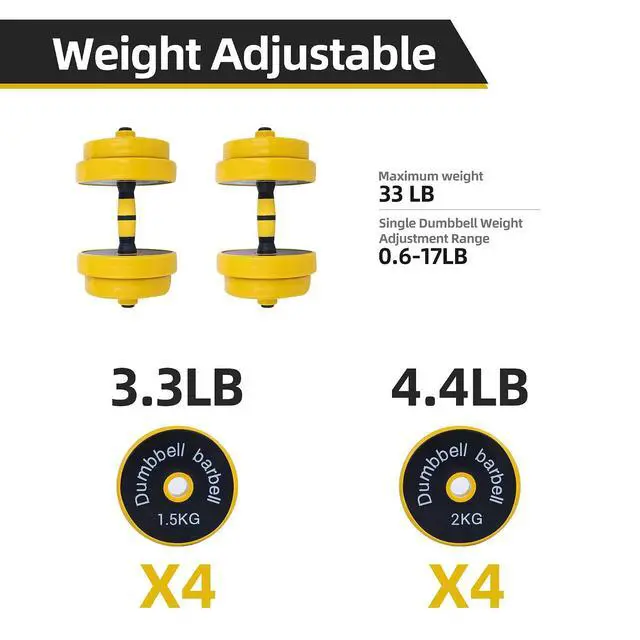 Alt view image 3 of 6 - Weights, Dumbbell Set, Kettlebells, Adjustable Dumbbells, Barbell Weight Set, 20-40-50-70LB 3-in-1 set, Non-Slip, All-purpose
