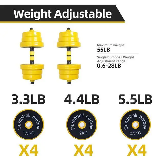 Alt view image 3 of 6 - Weights, Dumbbell Set, Kettlebells, Adjustable Dumbbells, Barbell Weight Set, 20-40-50-70LB 3-in-1 set, Non-Slip, All-purpose