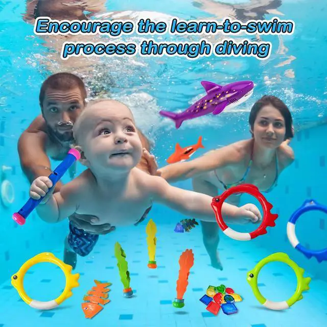 Alt view image 2 of 6 - Pool Diving Toys Games - 31 PCS Swimming Pool Toys for Kids Teens with Diving Rings Dive Sticks Underwater Treasures Torpedo Bandits Fish Toy etc Fun Water Swim Toy for Boys Girls Adults