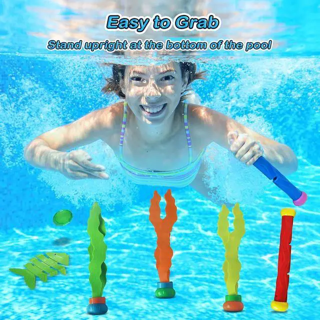 Alt view image 3 of 6 - Pool Diving Toys Games - 31 PCS Swimming Pool Toys for Kids Teens with Diving Rings Dive Sticks Underwater Treasures Torpedo Bandits Fish Toy etc Fun Water Swim Toy for Boys Girls Adults