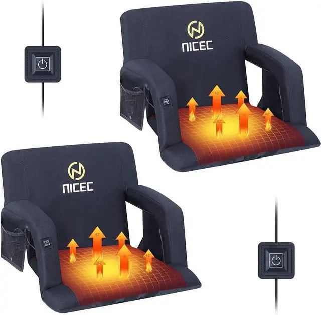 Main image of Stadium Seats, Floor Chair, Bleacher Chairs, 5 Reclining Positions Waterproof Cushion, Ultralight, Foldable, Extra Thick Padding, with Shoulder Straps & Net Pockets, Power Bank Not Included