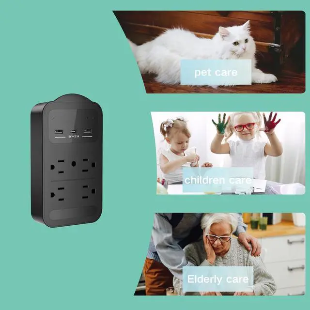 Alt view image 2 of 7 - 2026 Upgraded 4K WiFi Nanny Cam Hidden Camera with Night Vision,Wireless Outlet Charger Camera,Motion Detection|SD Storage Indoor Camera for Pet|Home|Office (Black)