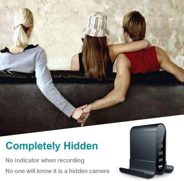 Alt view image 4 of 6 - 2026 Upgraded 1080P HD Spy Nanny Cam Hidden Camera Charger with 5 USB Ports, WiFi Security Camera, Live Streaming, Motion Detection, Pet Camera, Indoor Home Office Monitoring
