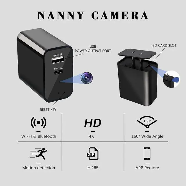 Alt view image 4 of 7 - 4K Wireless Cameras Mini Small Security Wall Outlet Camera WiFi Indoor Camera for Home SecurityUpgraded (CAM) Not Supporting 5G