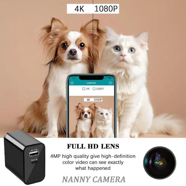 Alt view image 7 of 7 - 4K Wireless Cameras Mini Small Security Wall Outlet Camera WiFi Indoor Camera for Home SecurityUpgraded (CAM) Not Supporting 5G