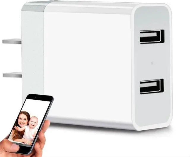 Main image of Hidden Camera with Wireless Charger - 1080P HD Spy Camera, 160° Wide-Angle Lens, Motion Detection, Suitable for Home Security Monitoring of Babies/Pets/Nanny(2.4/5G)