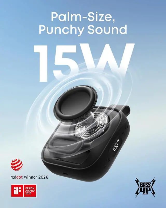 Alt view image 3 of 7 - Soundcore Boom Go 3i Portable Bluetooth Speaker by Anker, 15W Punchy Sound, 24H Playtime, IP68, BassUp 2.0, Emergency Charging, Bluetooth 6.0, Waterproof Speaker for Hiking/Cycling/Camping (Black)