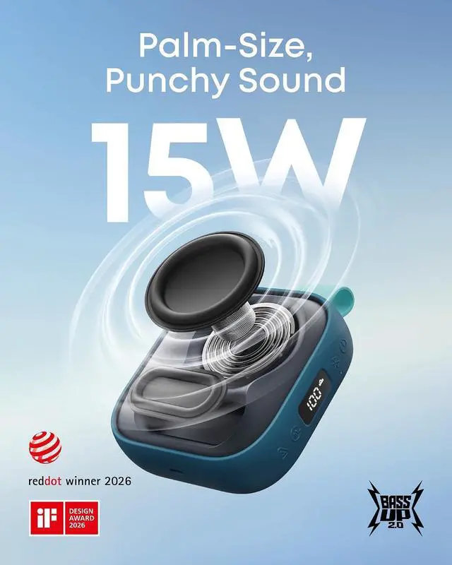 Alt view image 3 of 7 - Soundcore Boom Go 3i Portable Bluetooth Speaker by Anker, 15W Punchy Sound, 24H Playtime, IP68, BassUp 2.0, Emergency Charging, Bluetooth 6.0, Waterproof Speaker for Hiking/Cycling/Camping (Blue)
