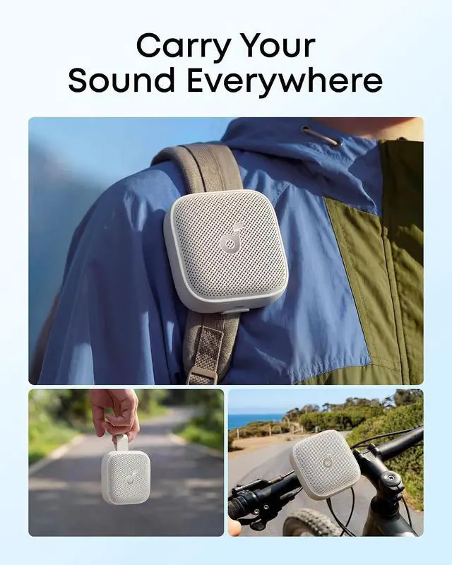Alt view image 5 of 7 - Soundcore Anker Boom Go 3i Portable Bluetooth Speaker, 15W Punchy Sound, 24H Playtime, IP68, BassUp 2.0, Emergency Charging, Bluetooth 6.0, Waterproof Speaker for Hiking/Cycling/Camping (Beige)