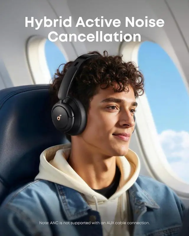 Alt view image 3 of 7 - Soundcore Q30 by Anker, Hybrid Active Noise Cancelling Headphones, Multiple Modes, Hi-Res Audio, Custom EQ via App, 50H Playtime, Comfortable Fit, Bluetooth, Multipoint Connection