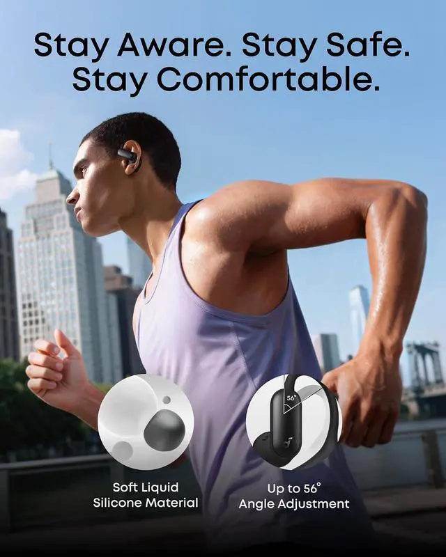 Alt view image 3 of 6 - Soundcore AeroFit 2 Pro by Anker, Dual-Form Earbuds, Open-Ear & Active Noise Cancellation Forms, 5-Level Adjustable Ear Hooks for Dual Forms, Hi-Res Audio with LDAC, 4-Mic AI Clear Calls