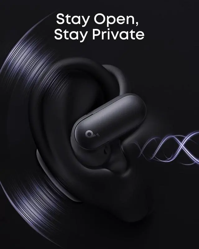 Alt view image 6 of 6 - Soundcore AeroFit 2 Pro by Anker, Dual-Form Earbuds, Open-Ear & Active Noise Cancellation Forms, 5-Level Adjustable Ear Hooks for Dual Forms, Hi-Res Audio with LDAC, 4-Mic AI Clear Calls