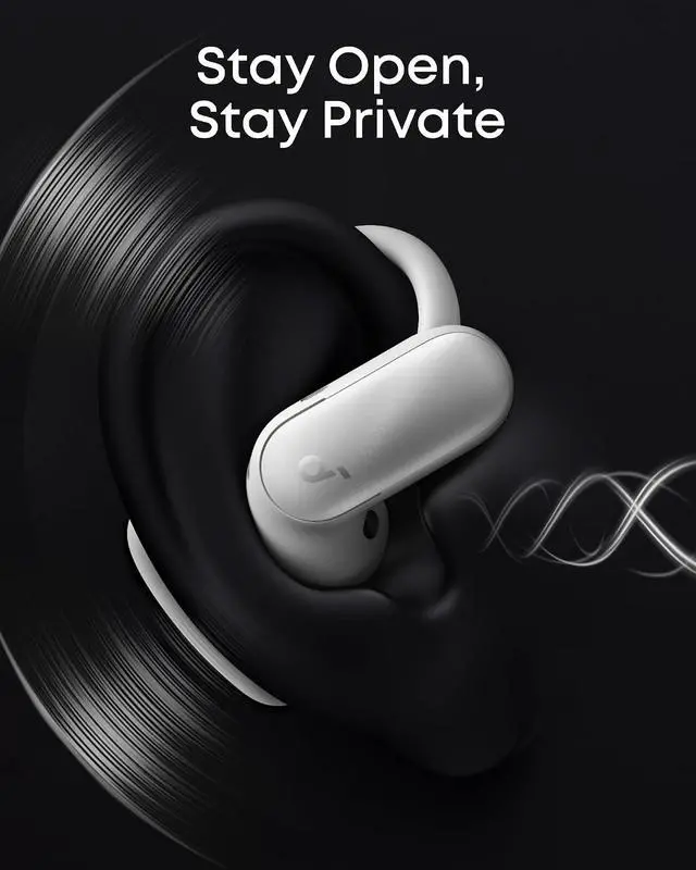 Alt view image 3 of 7 - Soundcore AeroFit 2 Pro by Anker, Open-Ear and Active Noise Cancellation Modes, Hi-Res Open Ear Headphones for Commute,Office,Fitness, LDAC, 4-Mic AI Clear Calls, 34H, IP55, Wireless Bluetooth Earbuds