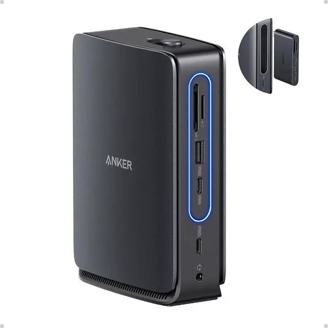 Main image of Anker Nano 13-in-1 Laptop Docking Station with Detachable 6-in-1 Hub, USB-C 3 Display Docking (2 HDMI+1 DP), 10 Gbps USB-C, 3 USB-A, Audio, SD/TF, Ethernet, 100W Max PD for Dell/Lenovo/HP Home Office