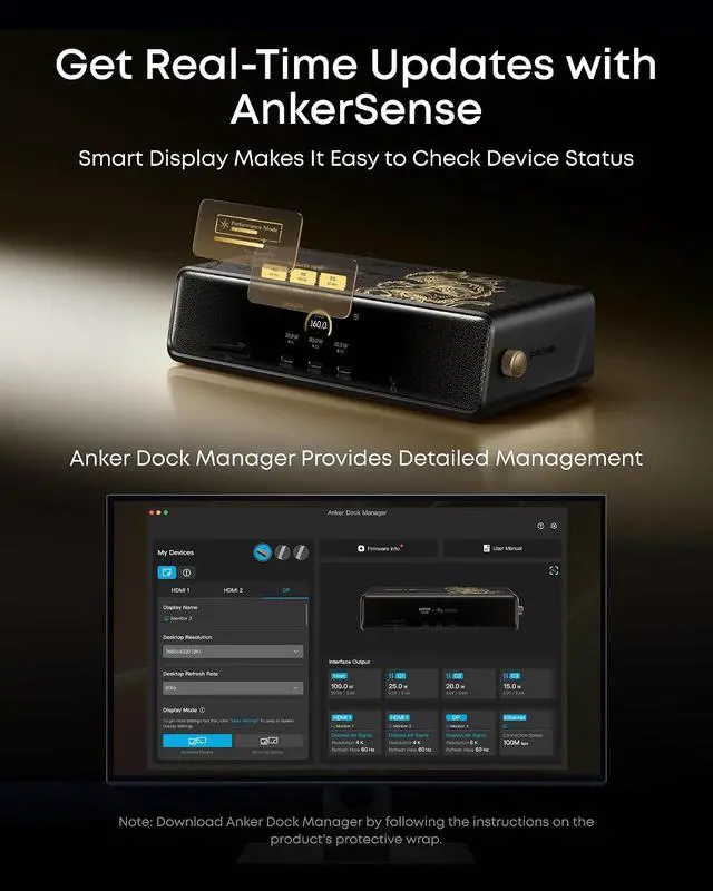 Alt view image 6 of 7 - Anker Prime Docking Station (DL7400) Black Myth: Wukong Limited Edition, 14-Port Triple Display, 140W Max, Triple 4K 60Hz, for macOS and Windows (The Latest DisplayLink Driver Required)