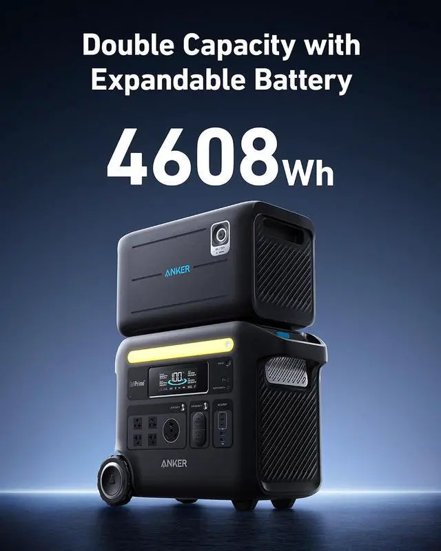 Alt view image 5 of 7 - Anker SOLIX F2600 Portable Power Station, 2400W (Peak 3600W) Solar Generator, GaNPrime Battery Generators for Home Use, 2560Wh LiFePO4 Power Station for Outdoor Camping, and RVs (Solar Panel Optional)