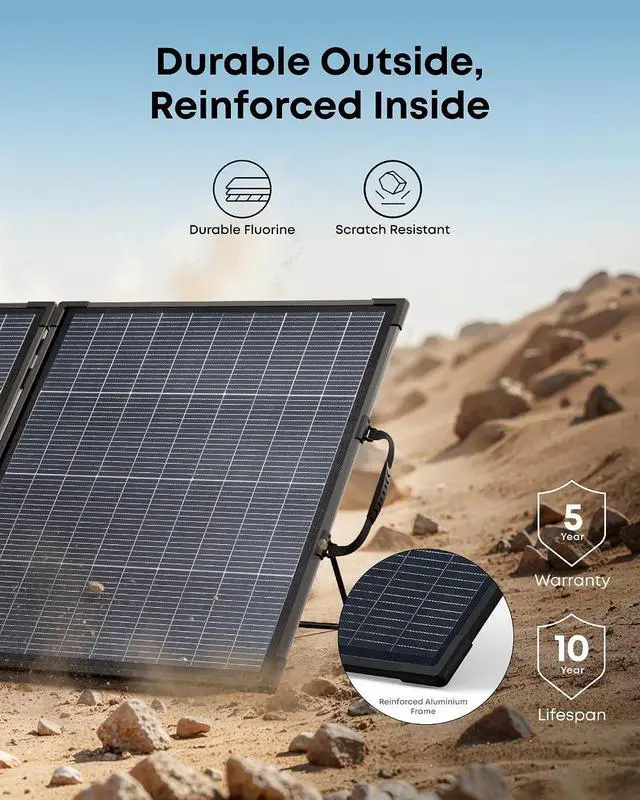 Alt view image 7 of 7 - Anker SOLIX PS200 Bifacial Portable Solar Panel, 200W Foldable Solar Charger with Dual-Sided Power Generation, 25%+ High Conversion Efficiency, for Camping, RVs, and Home Backup