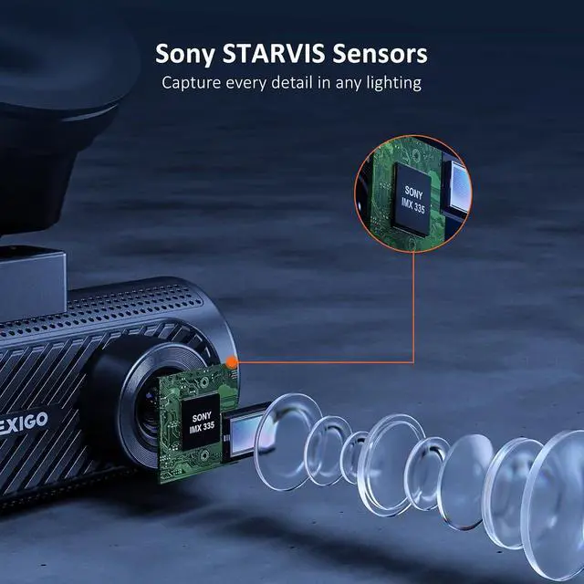 Alt view image 4 of 7 - NexiGo 3 Channel Dash Cam with Rotatable Interior/Front Camera, Sony_Sensors, Front and Rear with Cabin, 4K/2K-1440P+1080P+1080P, Super Night Vision, 24H Parking Mode, GPS, WiFi, 128G SD Card Included