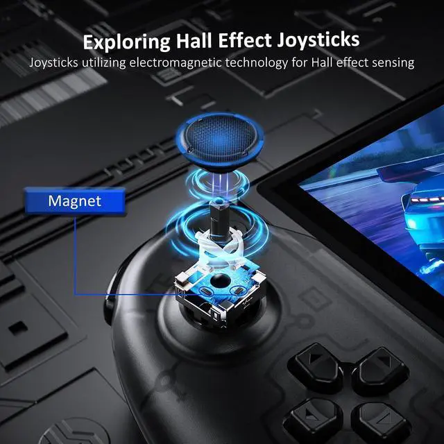 Alt view image 2 of 7 - NexiGo Hall Effect Gripcon with Kickstand and HDMI Out for TV Docking, Hall Sensing Joystick for Switch/Switch OLED (Black), Switch Controller Carrying Case with 10 Game Card Holders