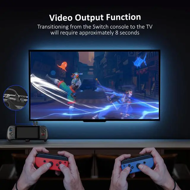 Alt view image 3 of 7 - NexiGo Hall Effect Gripcon with Kickstand and HDMI Out for TV Docking, Hall Sensing Joystick for Switch/Switch OLED (Black), Switch Controller Carrying Case with 10 Game Card Holders