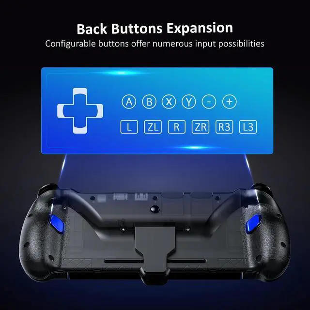 Alt view image 6 of 7 - NexiGo Hall Effect Gripcon with Kickstand and HDMI Out for TV Docking, Hall Sensing Joystick for Switch/Switch OLED (Black), Switch Controller Carrying Case with 10 Game Card Holders