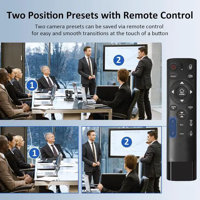 Alt view image 3 of 7 - 4K PTZ Webcam Kits, NexiGo N990 (Gen 2) UHD 2160P Webcam with 5X Digital Zoom, Sony Starvis Sensor, Position Preset, Upgraded Video Conference Lighting, Flexible Mini Tripod, for Skype/Teams/Zoom