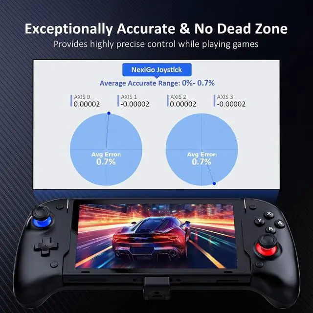 Alt view image 3 of 7 - NexiGo Switch Accessories Essential Kit, Hall Effect Gripcon (No Drift, No Deadzone) for Switch/OLED, 6-Axis Gyro, Turbo, Mapping, Game Storage Case with 10 Game Card Holders