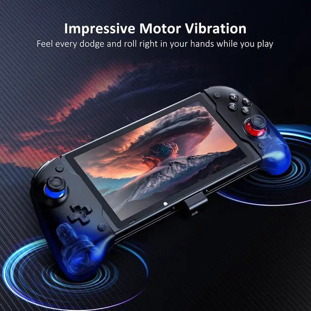 Alt view image 5 of 7 - NexiGo Switch Accessories Essential Kit, Hall Effect Gripcon (No Drift, No Deadzone) for Switch/OLED, 6-Axis Gyro, Turbo, Mapping, Game Storage Case with 10 Game Card Holders