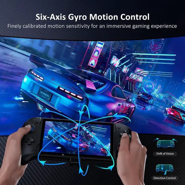 Alt view image 4 of 7 - NexiGo Switch Accessories Essential Kit, Hall Effect Gripcon (No Drift, No Deadzone) for Switch/OLED, 6-Axis Gyro, Turbo, Mapping, Game Storage Case with 10 Game Card Holders