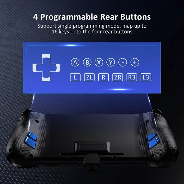 Alt view image 6 of 7 - NexiGo Switch Accessories Essential Kit, Hall Effect Gripcon (No Drift, No Deadzone) for Switch/OLED, 6-Axis Gyro, Turbo, Mapping, Game Storage Case with 10 Game Card Holders