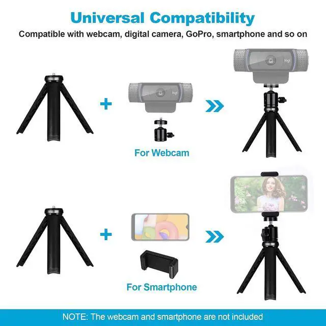 Alt view image 6 of 7 - NexiGo 60FPS 1080P Webcam Kits, N660P FHD USB Web Camera with Privacy Cover and Dual Microphones, Upgraded Video Conference Lighting, Lightweight Mini Tripod, for Zoom/Skype/Teams, White