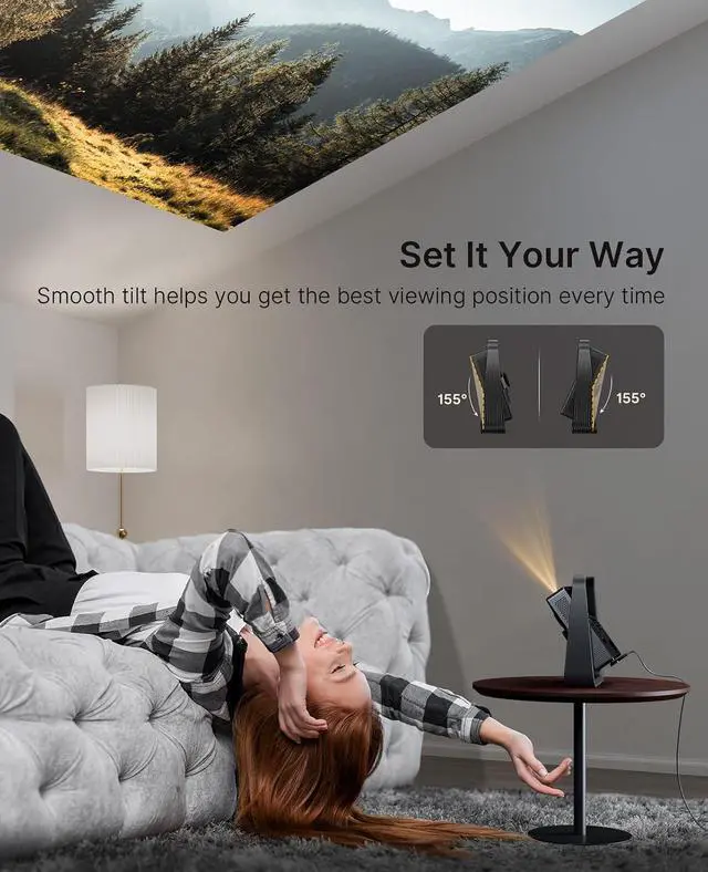 Alt view image 2 of 7 - NexiGo Gimbal Desktop Stand for Nova Mini Projector, Adjustable up to 155 Degrees, Compact Sleek Design for Easy Setup, Compatible with Standard 1/4" Tripods, Ideal for Home and Outdoor Use