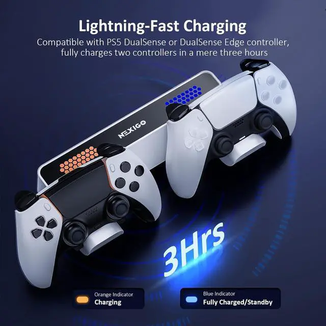 Alt view image 6 of 7 - NexiGo PS5 Accessories Essential Kit, PS5 Slim Silent Enhanced Cooling Fan with Adjustable Speed, Wall Mount Kit with Charging Station for Both PS5 and PS5 Slim Consoles