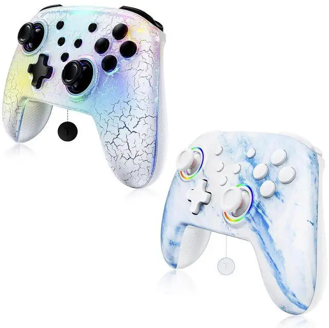 Main image of NexiGo Switch Controller 2 Pack, Wireless Bluetooth Controller for Nintendo Switch 2 and Switch, with No Deadzone, Turbo, LED Light, Motion, and Dual Vibration (Atmosphere & Arctic Chiller)