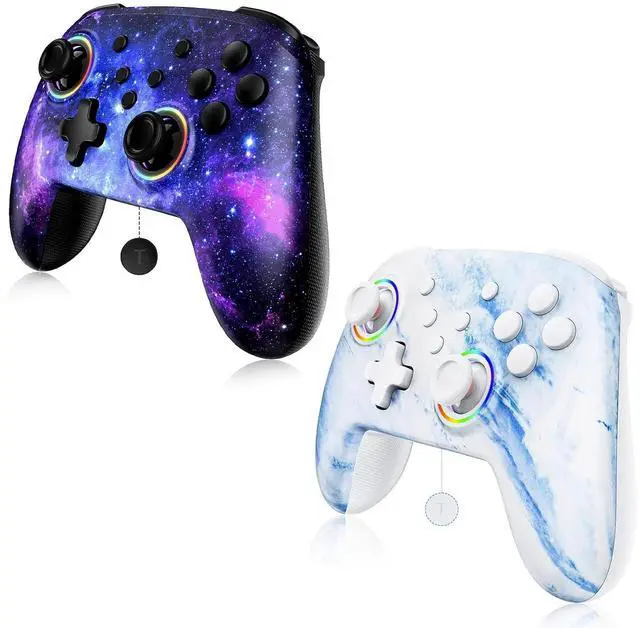 Main image of NexiGo Switch Controller 2 Pack, Wireless Bluetooth Controller for Nintendo Switch 2 and Switch, with No Deadzone, Turbo, LED Light, Motion, and Dual Vibration (Cosmic Nebula & Arctic Chiller)