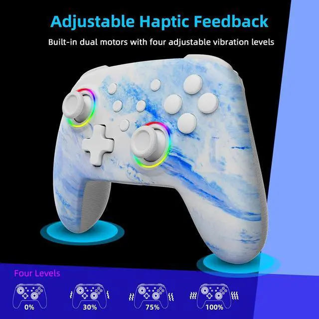 Alt view image 5 of 7 - NexiGo Switch Controller 2 Pack, Wireless Bluetooth Controller for Nintendo Switch 2 and Switch, with No Deadzone, Turbo, LED Light, Motion, and Dual Vibration (Violet Unicorn & Arctic Chiller)