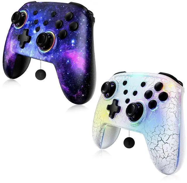 Main image of NexiGo Switch Controller 2 Pack, Wireless Bluetooth Controller for Nintendo Switch 2 and Switch, with No Deadzone, Turbo, LED Light, Motion, and Dual Vibration (Cosmic Nebula & Atmosphere)