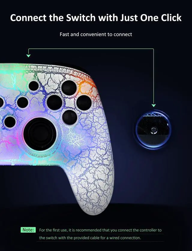 Alt view image 7 of 7 - NexiGo Switch Controller 2 Pack, Wireless Bluetooth Controller for Nintendo Switch 2 and Switch, with No Deadzone, Turbo, LED Light, Motion, and Dual Vibration (Cosmic Nebula & Atmosphere)