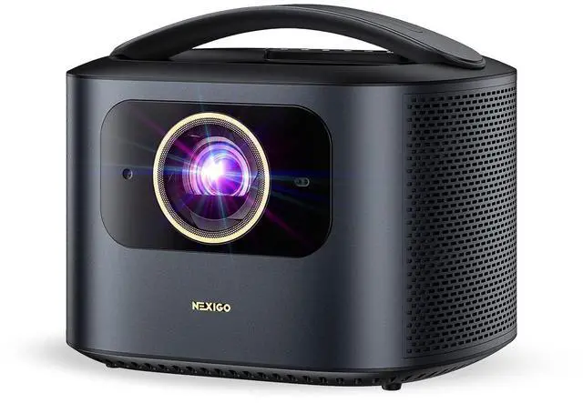 Main image of NexiGo TriVision Ultra, 4K Tri-LED-Laser Portable Projector, 2600 Lumens, 100,000:1 Dynamic Contrast, No Laser Speckle, No Eye Strain, Dolby Vision, HDR10+, 3D, Fire TV Storage Slot