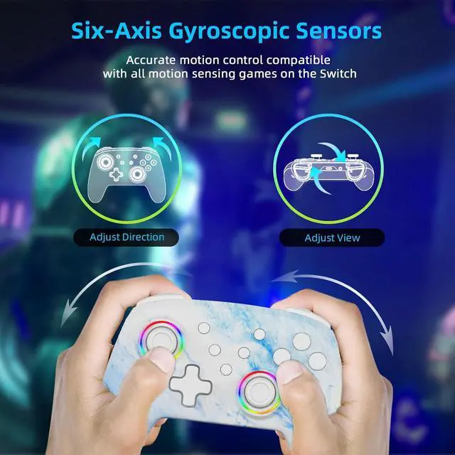 Alt view image 3 of 7 - NexiGo Switch Controller 3-Pack, Wireless Bluetooth Controller for Nintendo Switch 2 and Switch, with No Deadzone/Turbo/LED Light/Motion/Dual Vibration (Cosmic Nebula/Arctic Chiller/Violet Unicorn)