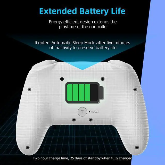 Alt view image 6 of 7 - NexiGo Switch Controller 2 Pack, Wireless Bluetooth Controller for Nintendo Switch 2 and Switch, with No Deadzone, Turbo, LED Light, Motion, and Dual Vibration (Violet Unicorn & Arctic Chiller)