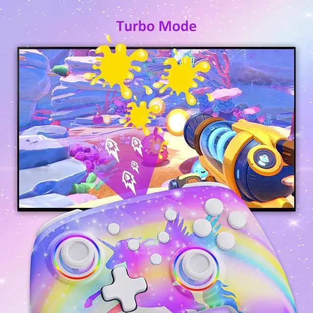 Alt view image 4 of 7 - NexiGo Switch Controller 2 Pack, Wireless Bluetooth Controller for Nintendo Switch 2 and Switch, with No Deadzone, Turbo, LED Light, Motion, and Dual Vibration (Violet Unicorn & Arctic Chiller)