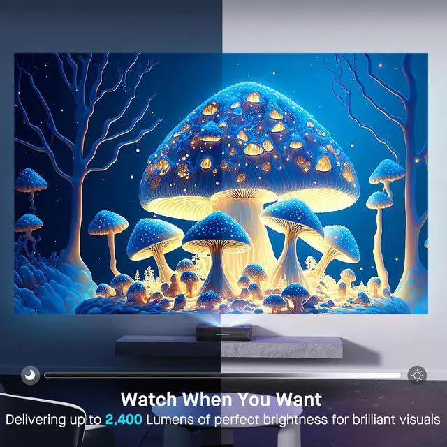 Alt view image 7 of 7 - NexiGo Aurora Pro Bundle, Ultra Short Throw 4K Tri-Color Laser TV, Home Theater Laser TV, with 100" Fresnel Screen/DLP Link 3D Glasses (2Pack)