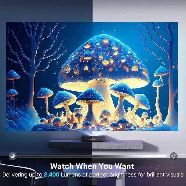 Alt view image 6 of 7 - NexiGo Aurora Pro 4K Laser TV, with 120" Fresnel ALR Screen, Factory Calibrated Color Accuracy, 2400 Lumens, for Home Theater and Daylight Use, Dolby Vision & Atoms, Active 3D