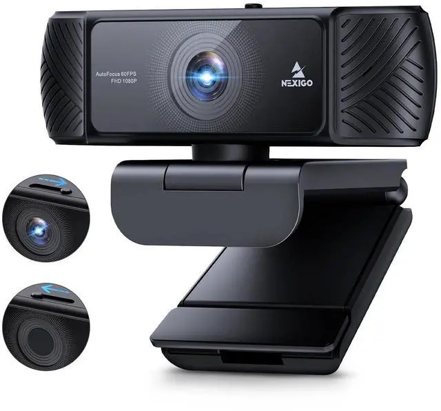 Main image of NexiGo 1080P 60FPS Webcam with Software Control and Microphone, AutoFocus, w/Privacy Cover, N680P Pro Computer Web Camera for Skype Zoom Teams, Mac PC Laptop Desktop